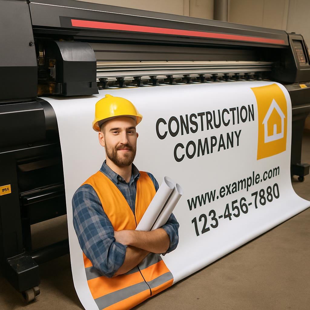 Vibrant large-format banner at an event